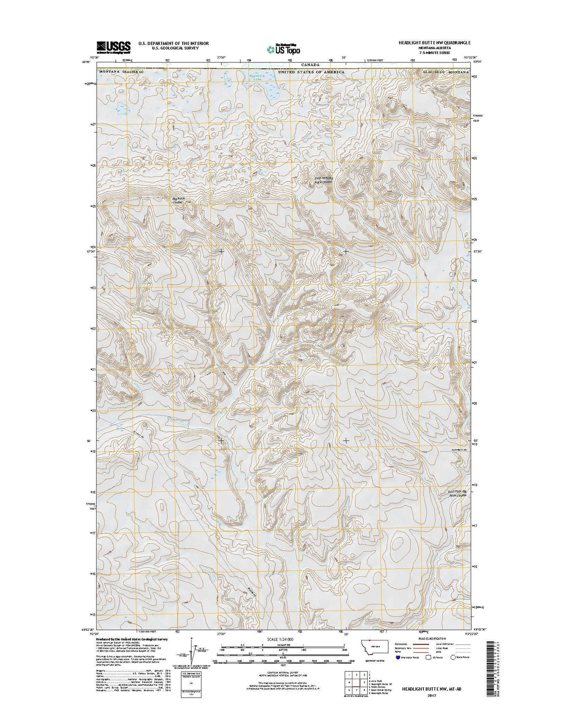 Headlight Butte NW, MT-AB