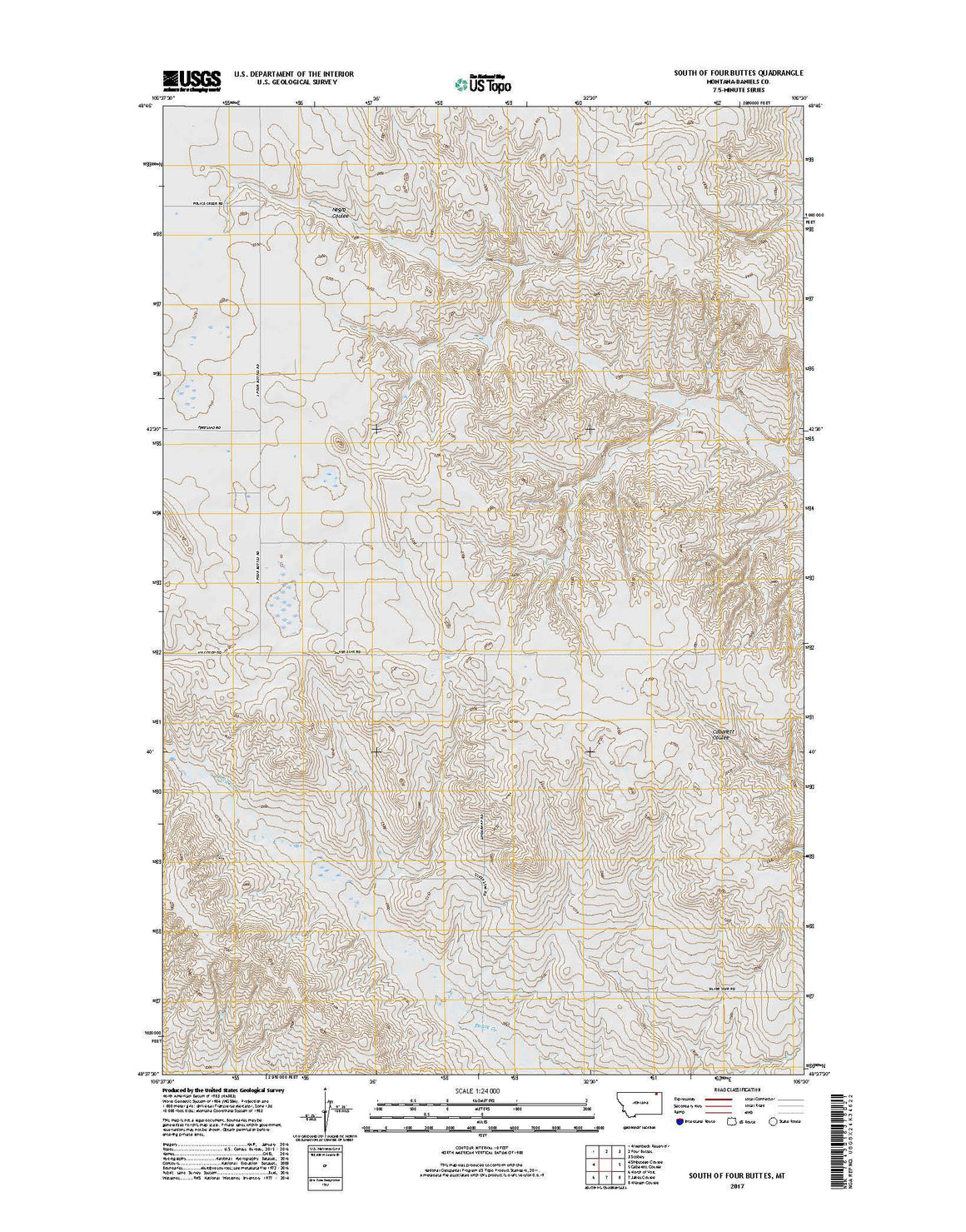 South of Four Buttes, MT